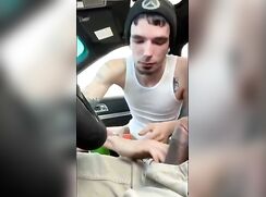 cute boy car cock sucking