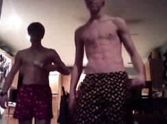 two straight teen dudes compare bodies in boxers