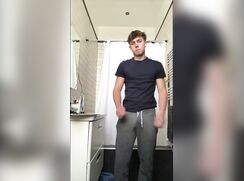 Hot english lad with BIG veiny dick closeup and cum