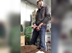 cute guy get hornie at work ,so went to the deposit to wank twinks porn