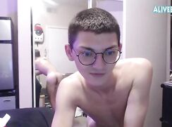 Nerd Sissy shows his dick