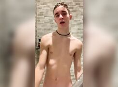 FT Nice youngster wanking in shower