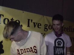 HYB - Filthy Fitty Gorgeous Twink spunked up in front of everyone in darkroom - 100 R