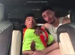 Hot Guy Getting Head in Back Seat of Car