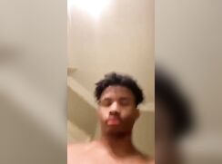 Young embarrassed baited teen shows off ass and dick