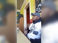 Plays with BBC in the restaurant porn