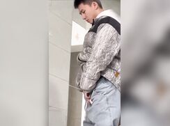 Asian boys peeing