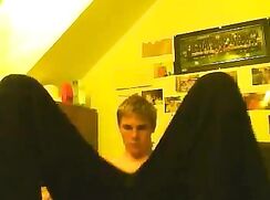 cute blonde jacking off on cam drinks his own cum