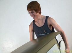 Two young guys play doctor