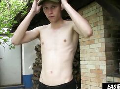 Cute teen boy Drake with big dick jerking off