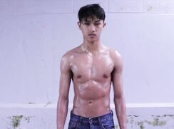 Indo boy in Prison bukkake boy swallows 8 loads