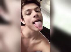 cute guy showing his long tongue and ass twink porn