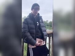 cute blonde wants to be outside sucked