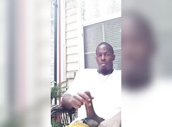 [ABX][HMV][017 of 500] Black guy wanking on the terrace