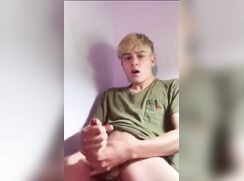 cute big cock blonde wanking off