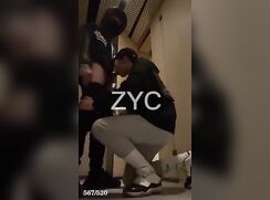 two chinese boys public toilet fun