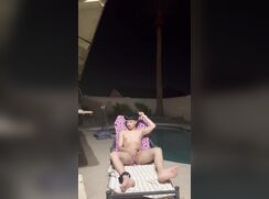 he was stuck in house arrest so he spent all day naked beating his meat