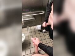 Public Toilet Jerk and Cum Session Duo (no sound) boys porn
