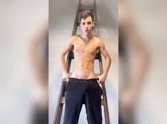 Latin Painter Boy Cums