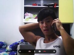 Straight asian hunk jerk off to girlfriend