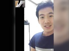 Handsome straight Korean boy jerk off