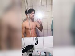 Baited ass slapper get precummy in the bathroom shower