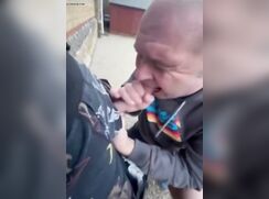 Grandpa sucks twink outdoor