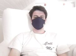 [ABX][5][929] - Sexy boy masturbating with a black mask and cum with a very long...