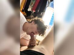 cute blonde guy sucking his best friend