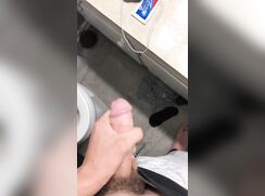 Cute guy jerk in bathroom ripped boys cum