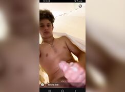cute curly julian shower jerk off