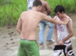 Brazilian Lads Piss Break