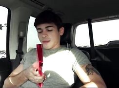 beautiful twinks in back seat of car