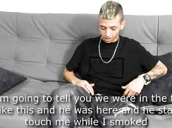 Latino Dani 18 years old shows off and cum