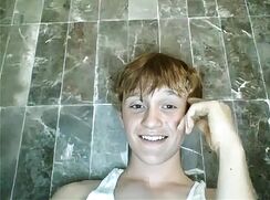 Blond Curly Hair College Stud wanks and cums - AI Enhanced