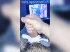 Horny Boy Wanks To Big Tits