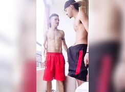 Balcony couple sex twink gay porn