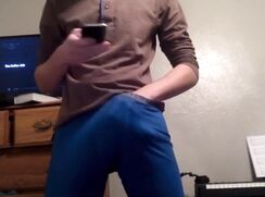 [ABX][6][032] - Blue boxer briefs strokes and cums being filmed