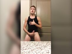 ultracute blonde baited off on his bathroom