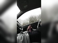 Chav twink crusing shoots big load in lay-by on poppers