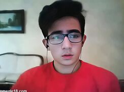 Middle Eastern College Twink wanks and cums in his dorm room - AI Enhanced