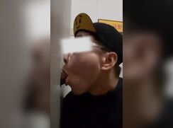 Glory hole boys porn bj in the public place