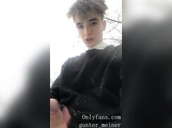 [ABX][6][206] - Schoolboy jerks off his dick during a break between classes in...