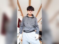 Teen shows off his big dick.