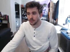 Hot stud wanking his cock on webcam