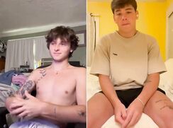 hot straight twink cumming with friend