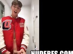 Sabian: Pretty boy cums in the toilet