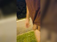 Dick and balls out in public