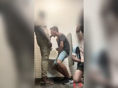 Orgy in a public toilet