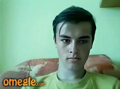 Omegle Very Handsome College Student wanks in his dorm room - AI Enhanced